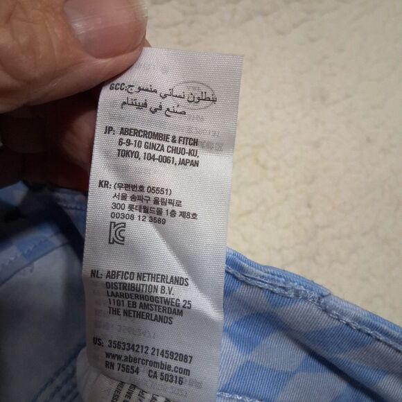 Hollister Pants Womens 13S Blue Checkered High-Rise Dad Pants Cargo Pockets - Picture 6 of 16